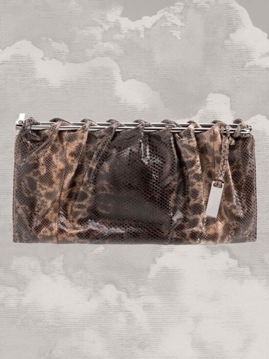 Gucci Handbags - GUCCI Tom Ford karung leather clutch 1999 vintage minimalist y2k bag exotic skin